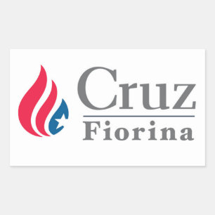 Rectangular Pegatina Cruz/Fiorina 2016