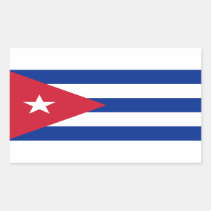 Rectangular Pegatina cubano de la bandera