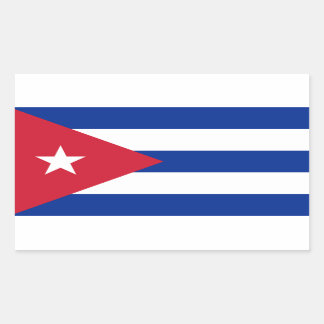 Rectangular Pegatina cubano de la bandera