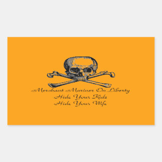 Rectangular Pegatina de advertencia de Merchant Mariner