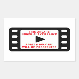 Rectangular Pegatina de advertencia de vigilancia