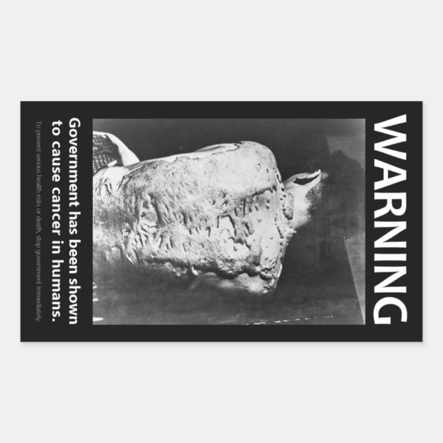 Rectangular Pegatina de advertencia del gobierno (Anverso)