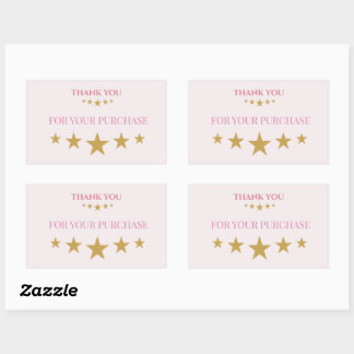 Rectangular Pegatina de agradecimiento estrella 🌸