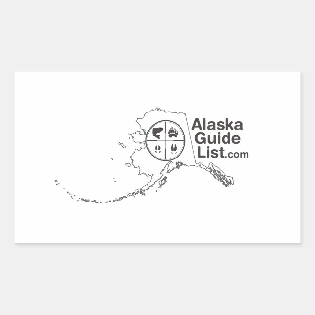 Rectangular Pegatina de AlaskaGuideList (Anverso)