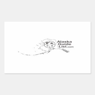 Rectangular Pegatina de AlaskaGuideList