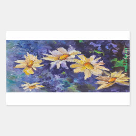Rectangular Pegatina de Alaskan Daisies