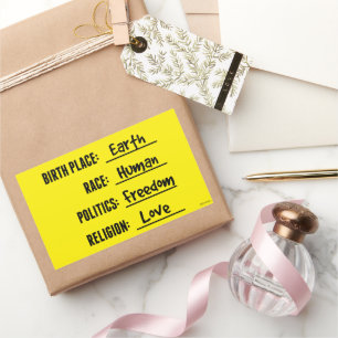 RECTANGULAR PEGATINA DE AMOR A LA LIBERTAD (TIERRA)