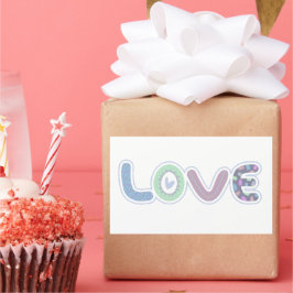 Rectangular pegatina de amor dulce