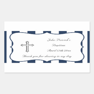 Rectangular Pegatina de Armada y Bautismo Blanco