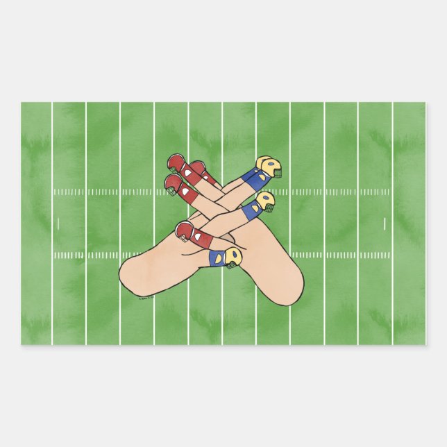 Rectangular Pegatina de arte de Football ASL (Anverso)