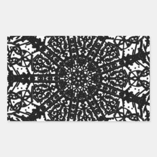 Rectangular Pegatina de arte monocromático
