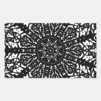 Rectangular Pegatina de arte monocromático
