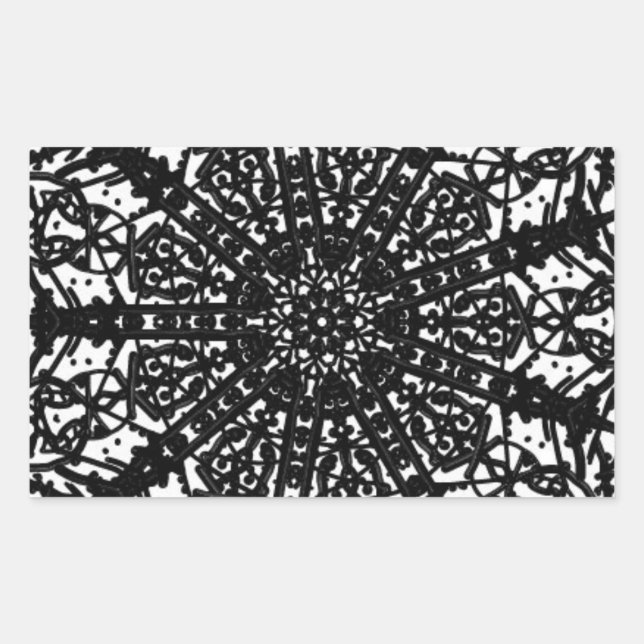 Rectangular Pegatina de arte monocromático (Anverso)