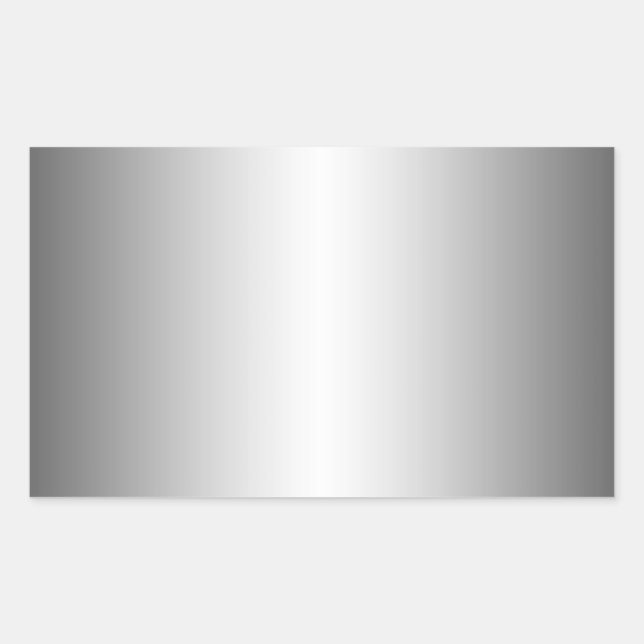Rectangular Pegatina de aspecto Metalizado plateado (Anverso)