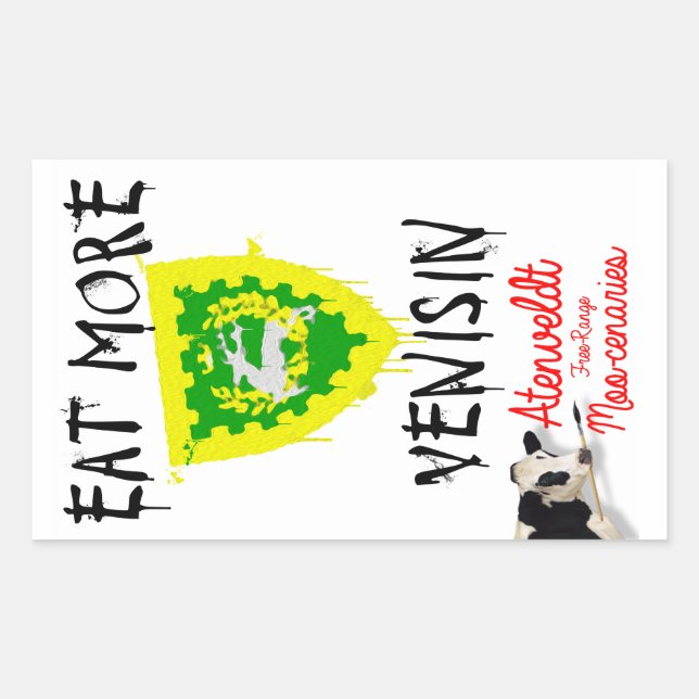 Rectangular Pegatina de Aten Moocenaries (Anverso)