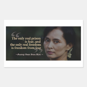 Rectangular Pegatina de Aung San Suu Kyi