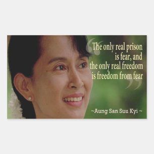 Rectangular Pegatina de Aung San Suu Kyi