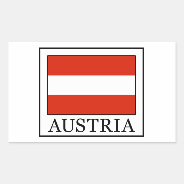 Rectangular Pegatina de Austria (Anverso)
