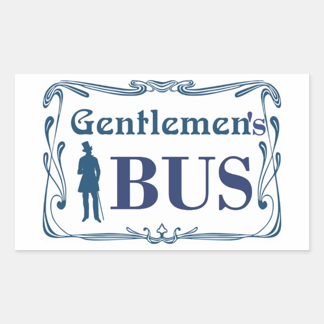 Rectangular Pegatina DE AUTOBUSES DE GENTLEMEN (Anverso)
