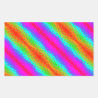 Rectangular Pegatina de banda diagonal brillante de arcoiris