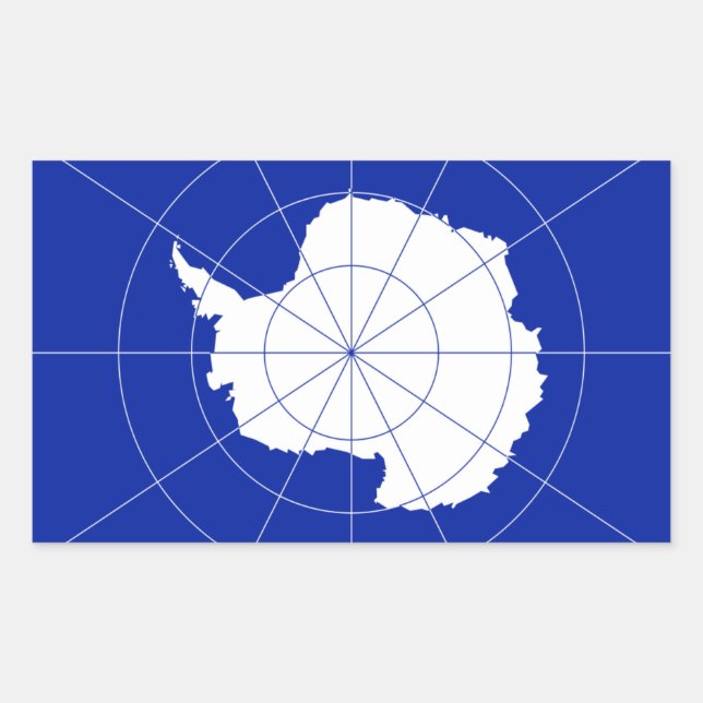 Rectangular Pegatina de Bandera Antártica* (Anverso)