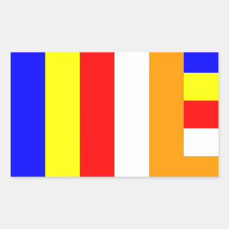 Rectangular Pegatina de Bandera Budista
