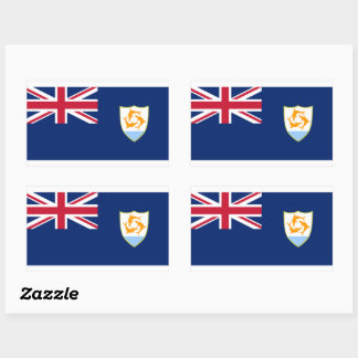 Rectangular Pegatina de bandera de Anguila