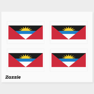 Rectangular Pegatina de Bandera de Antigua y Barbuda