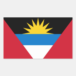 Rectangular Pegatina de Bandera de Antigua y Barbuda