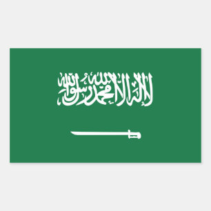 Rectangular Pegatina de Bandera de Arabia Saudita