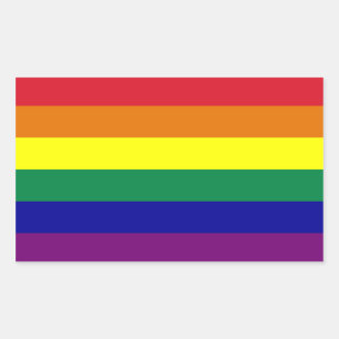 Rectangular Pegatina de Bandera de Arcoíris