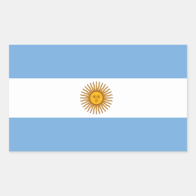 Rectangular Pegatina de Bandera de Argentina (Anverso)