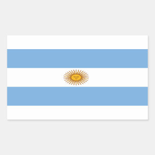Rectangular Pegatina de bandera de Argentina