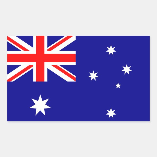 Rectangular Pegatina de bandera de Australia (Anverso)