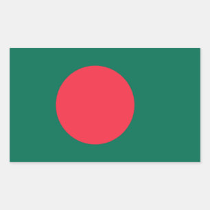 Rectangular Pegatina de Bandera de Bangladesh