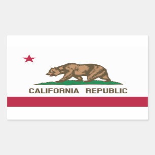 Rectangular Pegatina de bandera de California