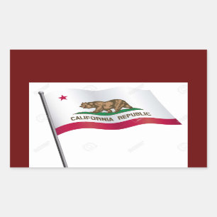 Rectangular Pegatina de Bandera de California