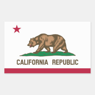 Rectangular Pegatina de bandera de California*