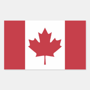 Rectangular Pegatina de bandera de Canadá