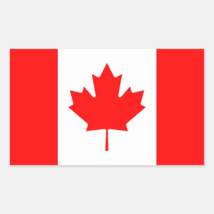 Rectangular Pegatina de bandera de Canadá