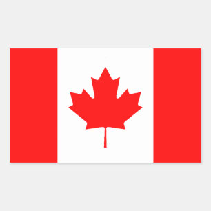 Rectangular Pegatina de Bandera de Canadá