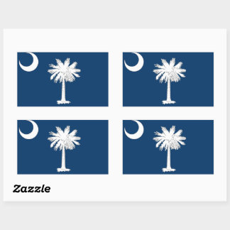 Rectangular Pegatina de Bandera de Carolina del Sur