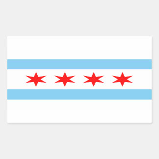 Rectangular Pegatina de Bandera de Chicago