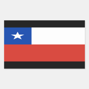 Rectangular Pegatina de bandera de Chile