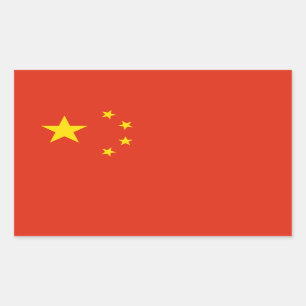 Rectangular Pegatina de bandera de China