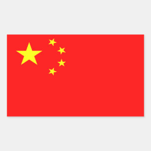 Rectangular Pegatina de bandera de China