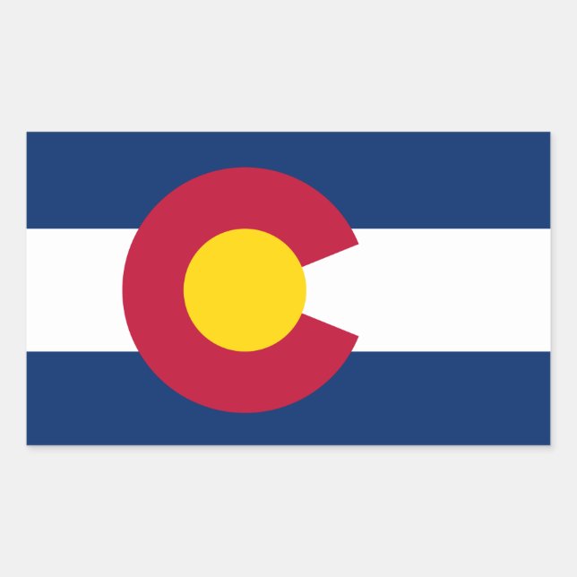 Rectangular Pegatina de Bandera de Colorado* (Anverso)