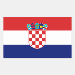Rectangular Pegatina de bandera de Croacia