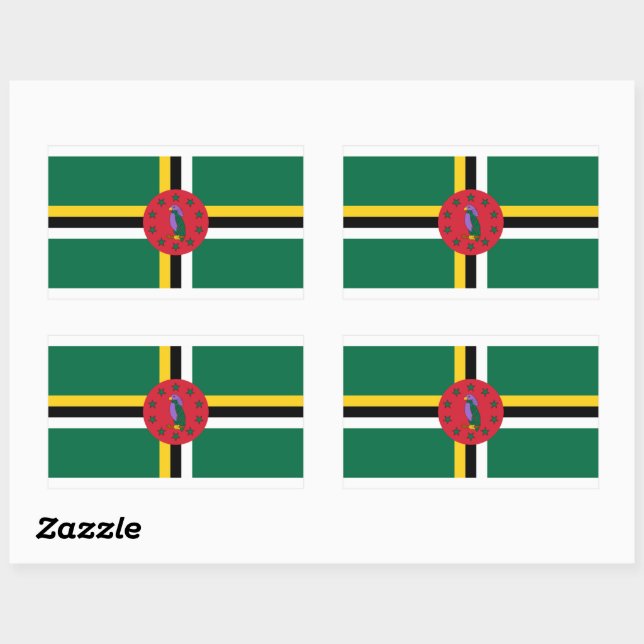 Rectangular Pegatina de Bandera de Dominica (Hoja)