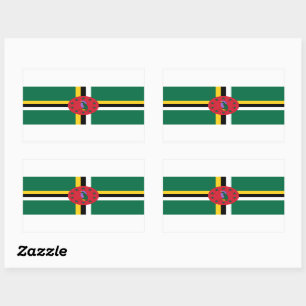 Rectangular Pegatina de Bandera de Dominica
